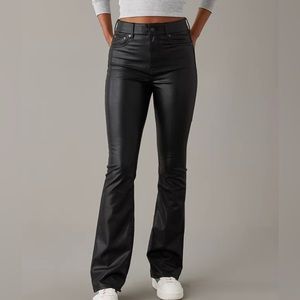 American Eagle AE Stretch Vegan Leather Super High Waisted Kick Boot Pant